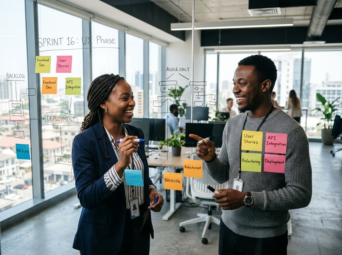 Équipe Codorah en sprint agile collaboratif