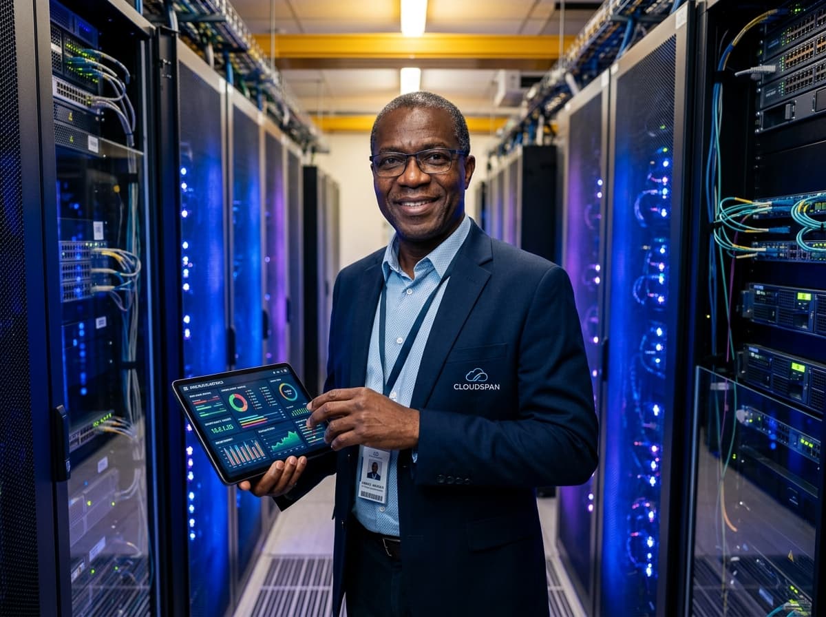 Professionnel travaillant sur une infrastructure cloud